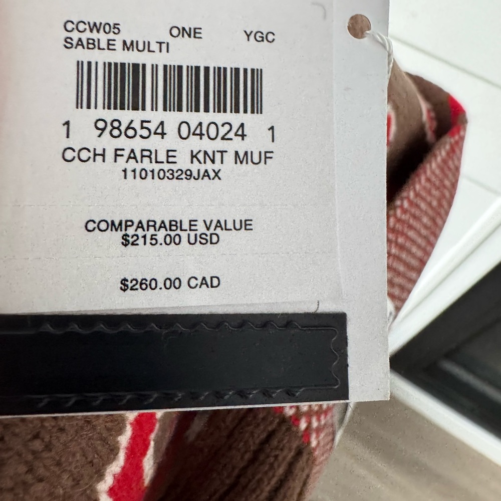 Coach Fair Isle Print Knit Muffler Sable Multi CCW05 72" x 10" NWT - Picture 5 of 5